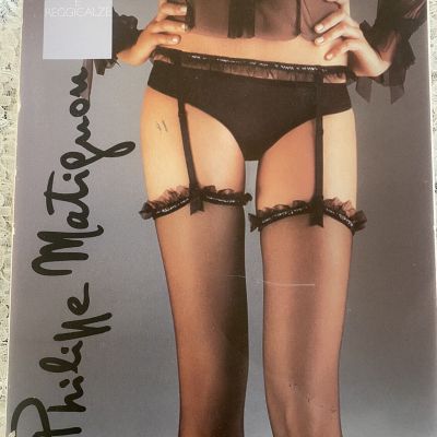 Philippe Matignon Gala Bas E Reggicalze Suspender Belt + Stockings, With Glitter