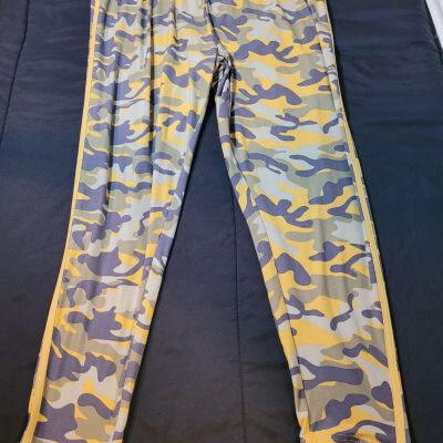 Feathers Leggings Womens Size 3xl Stretch Camo Yellow Multicolor Preowned