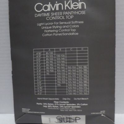 Calvin Klein Daytime Sheer Control Top Pantyhose Almost Black Size C