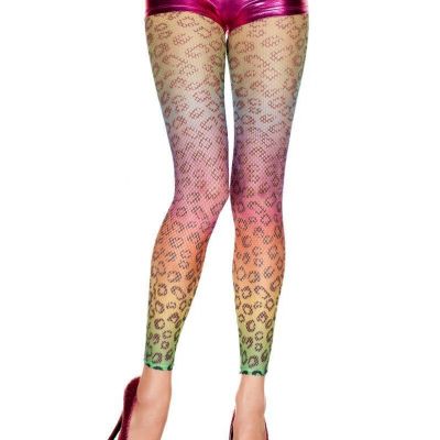 sexy MUSIC LEGS fishnet LEOPARD cat FOOTLESS stockings PANTYHOSE leggins TIGHTS