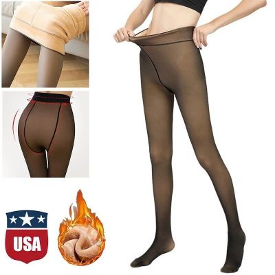 Womens Thick Warm Winter Double Lined Stretch Thermal Fleece Tights Pantyhose US