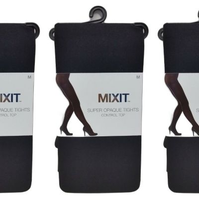 ( LOT 3 )MixitSUPER OPAQUE TIGHTS CONTROL TOP - Black Size M BRAND NEW