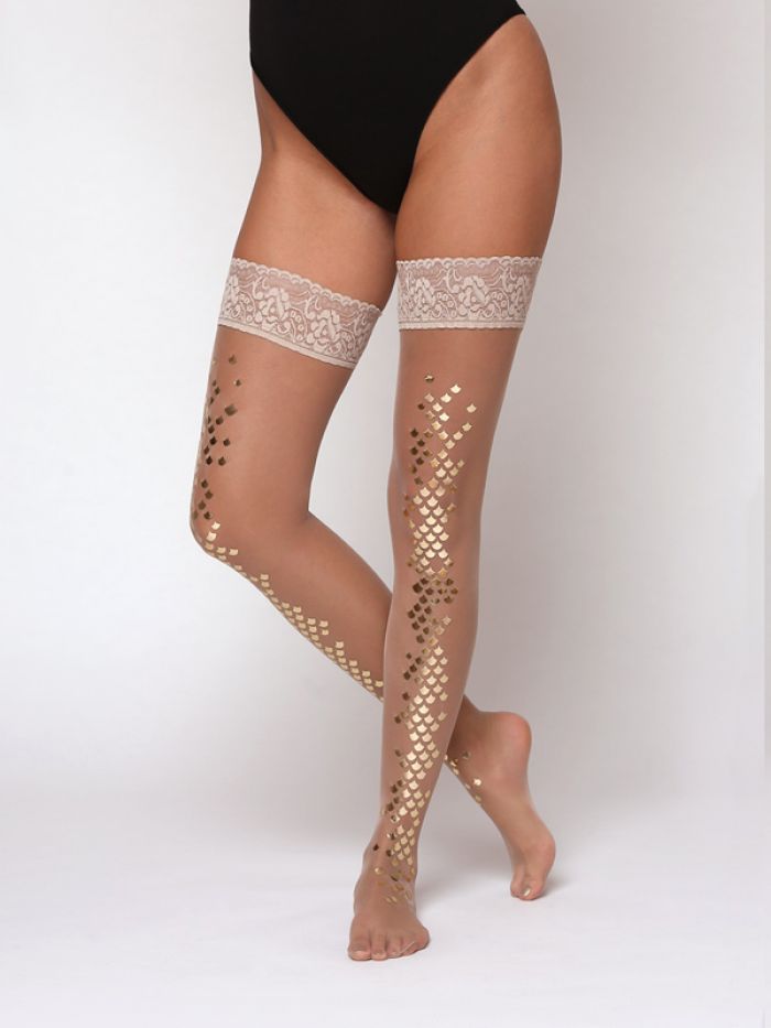 Virivee Mermaid-thigh-high-with-gold-scales  Hosiery Collection 2017 | Pantyhose Library