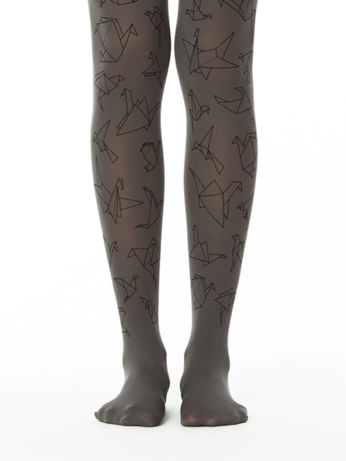 Virivee Origami-birds-grey  Hosiery Collection 2017 | Pantyhose Library