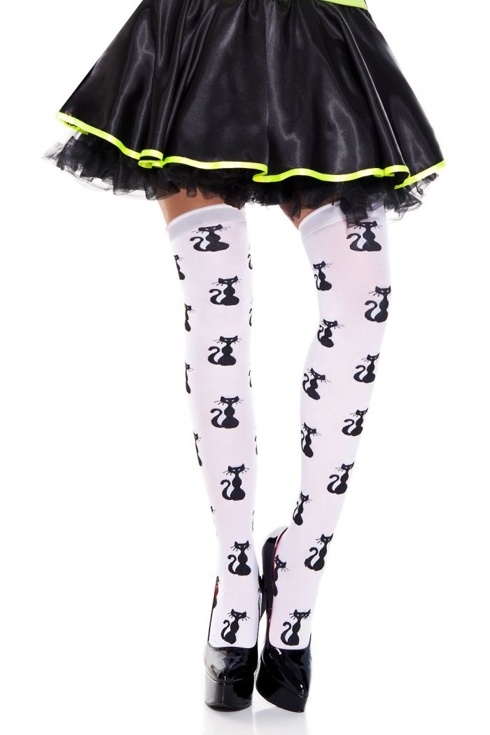 Music Legs Cat-pattern-spandex-thigh-hi  Thigh Hi 2018 | Pantyhose Library