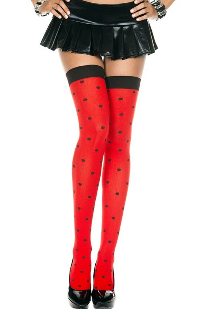 Music Legs Ladybug-opaque-thigh-hi  Thigh Hi 2018 | Pantyhose Library