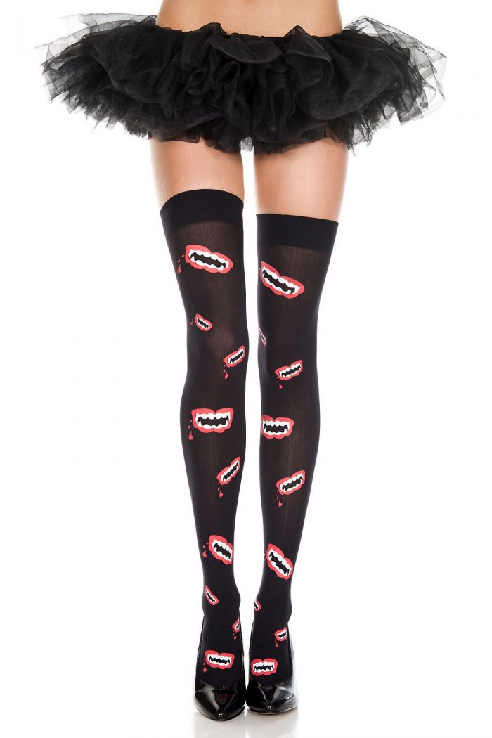 Music Legs Mouth-print-thigh-hi  Thigh Hi 2018 | Pantyhose Library