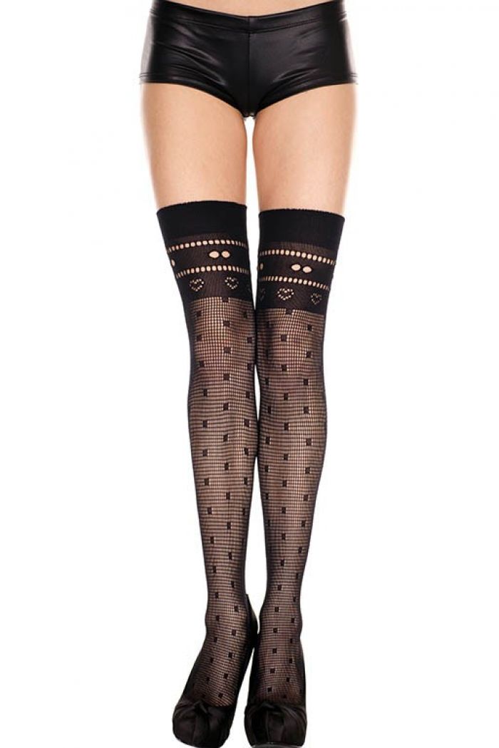 Music Legs Nets-and-hearts-design-opaque-thigh-hi  Thigh Hi 2018 | Pantyhose Library