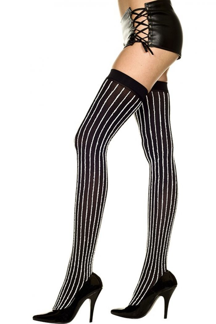 Music Legs Opaque-thigh-hi-with-furry-stripes  Thigh Hi 2018 | Pantyhose Library