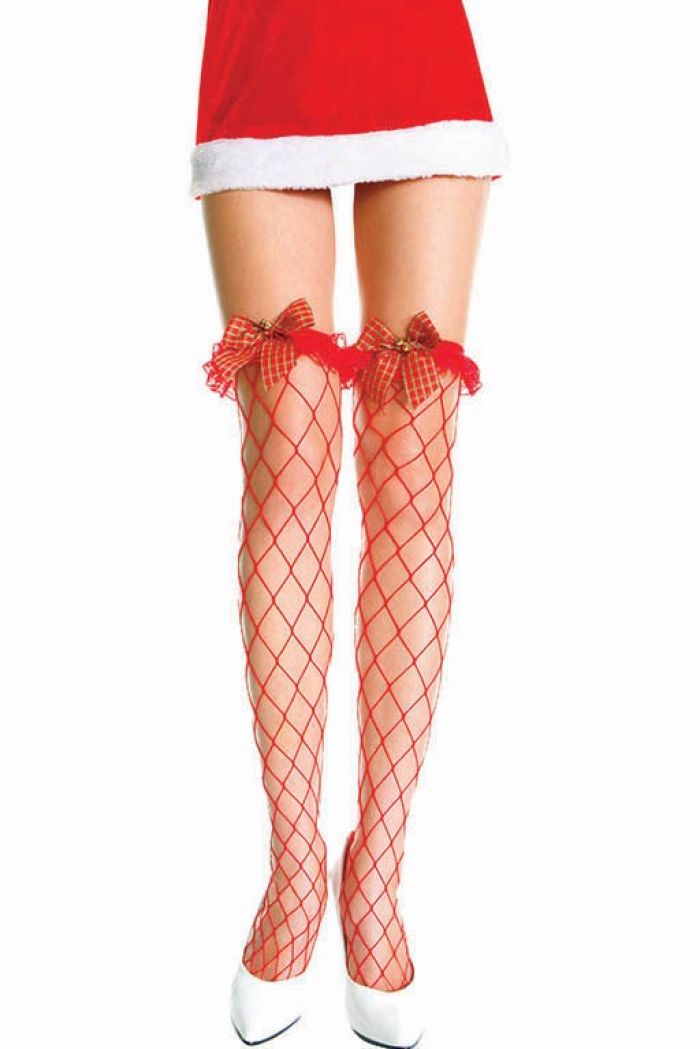 Music Legs Plaid-bow-spandex-diamond-net-thigh-hi  Thigh Hi 2018 | Pantyhose Library