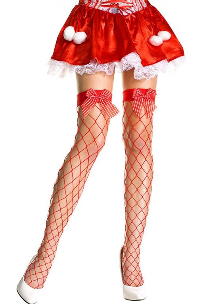 Music Legs Stripe-bow-spandex-diamond-net-thigh-hi  Thigh Hi 2018 | Pantyhose Library