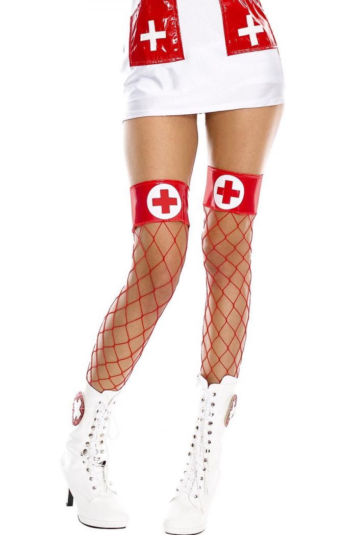 Music Legs Vinyl-top-white-cross-spandex-diamond-net-thigh-hi  Thigh Hi 2018 | Pantyhose Library