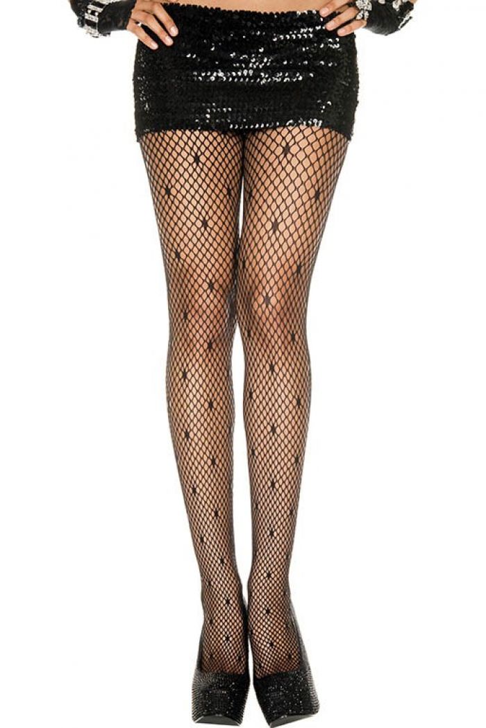 Music Legs Star-accent-mini-diamond-net-spandex-panythose  Pantyhose Collection 2018 | Pantyhose Library