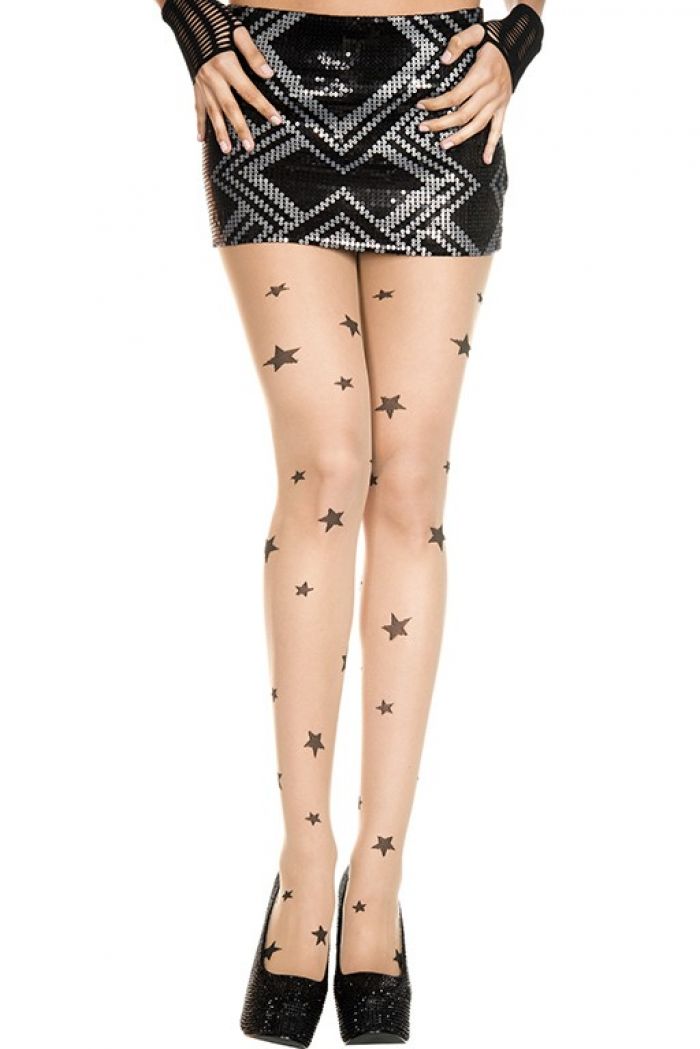 Music Legs Star-print-spandex-sheer-pantyhose  Pantyhose Collection 2018 | Pantyhose Library