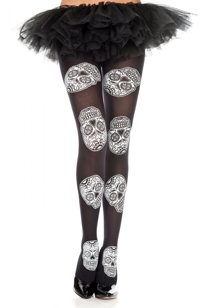 Music Legs Sugar-skull-print-tights  Pantyhose Collection 2018 | Pantyhose Library