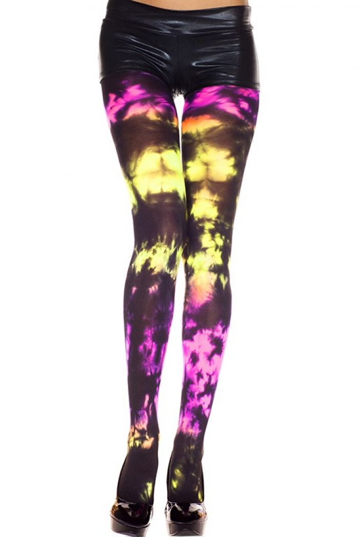 Music Legs Tie-dye-spandex-opaque-pantyhose  Pantyhose Collection 2018 | Pantyhose Library