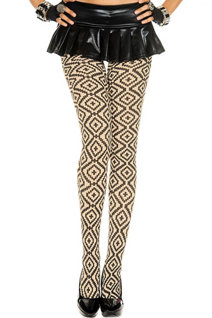 Music Legs Diamond-and-cross-print-spandex-pantyhose  Pantyhose Collection 2018 | Pantyhose Library