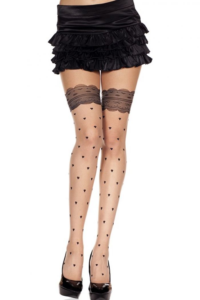 Music Legs Faux-heart-and-lace-top-design-spandex-pantyhose  Pantyhose Collection 2018 | Pantyhose Library