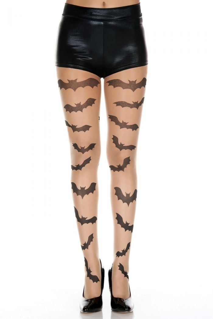 Music Legs Flying-bats-print-spandex-pantyhose.  Pantyhose Collection 2018 | Pantyhose Library