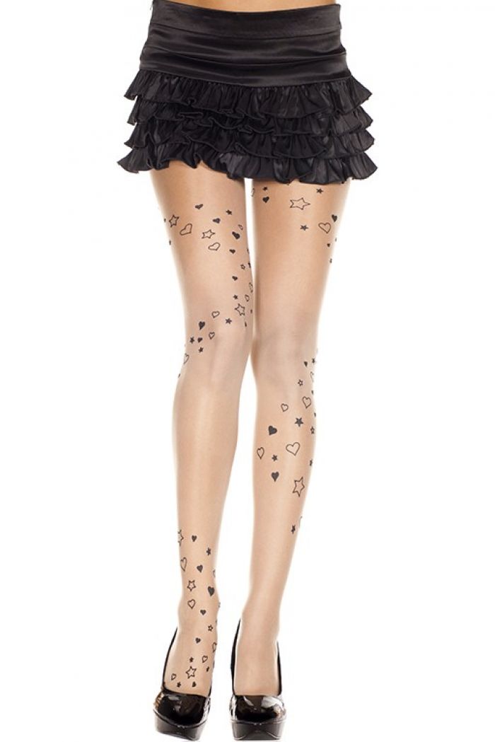 Music Legs Heart-and-star-print-pantyhose  Pantyhose Collection 2018 | Pantyhose Library