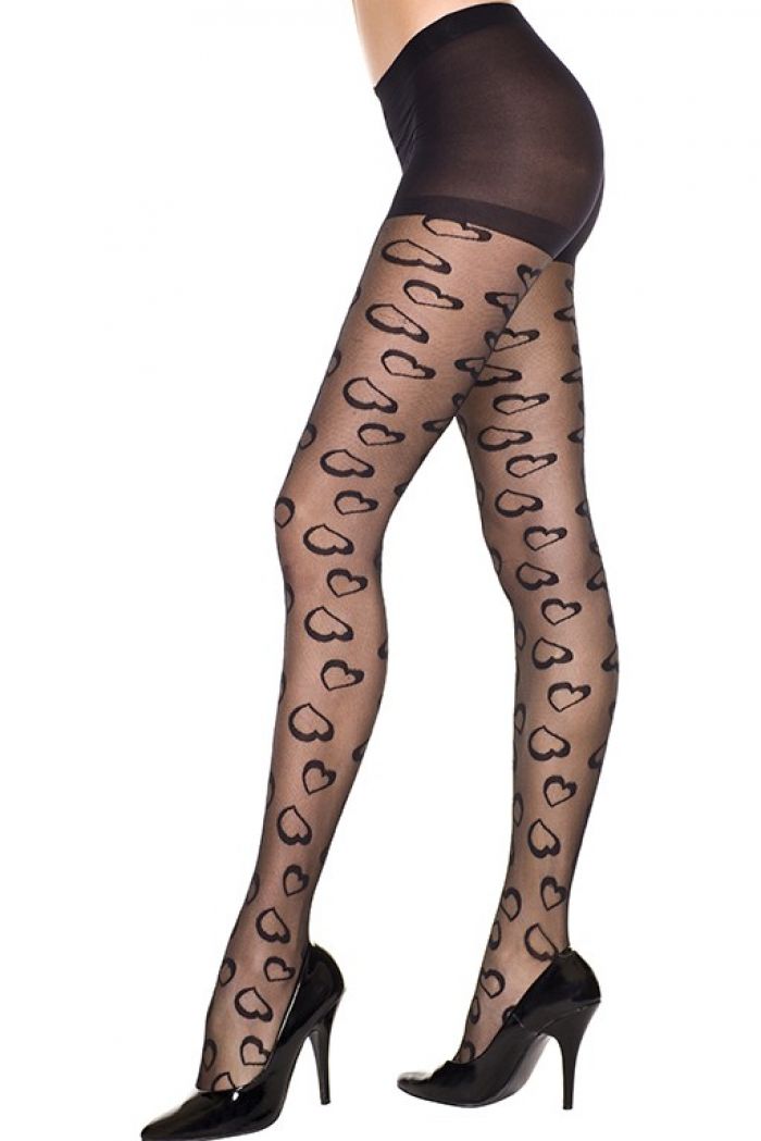 Music Legs Hearts-design-pantyhose  Pantyhose Collection 2018 | Pantyhose Library