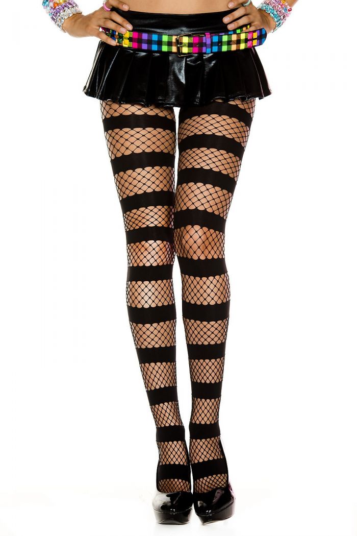 Music Legs Horizontal-strip-fishnet-pantyhose  Pantyhose Collection 2018 | Pantyhose Library