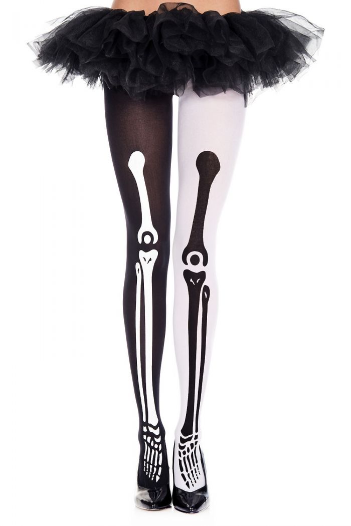 Music Legs Mismatch-skeleton-print-pantyhose  Pantyhose Collection 2018 | Pantyhose Library