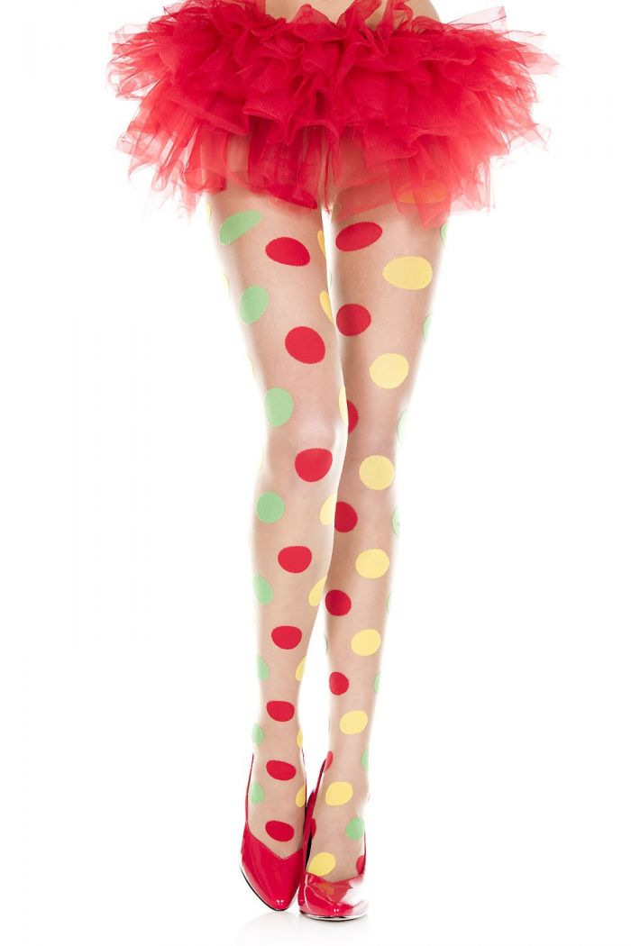 Music Legs Multi-color-polka-dot-spandex-pantyhose  Pantyhose Collection 2018 | Pantyhose Library