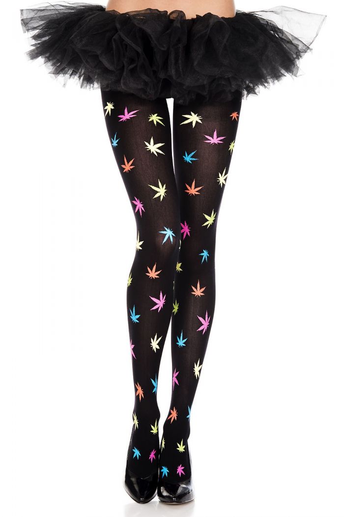 Music Legs Multicolor-leaf-print-pantyhose  Pantyhose Collection 2018 | Pantyhose Library