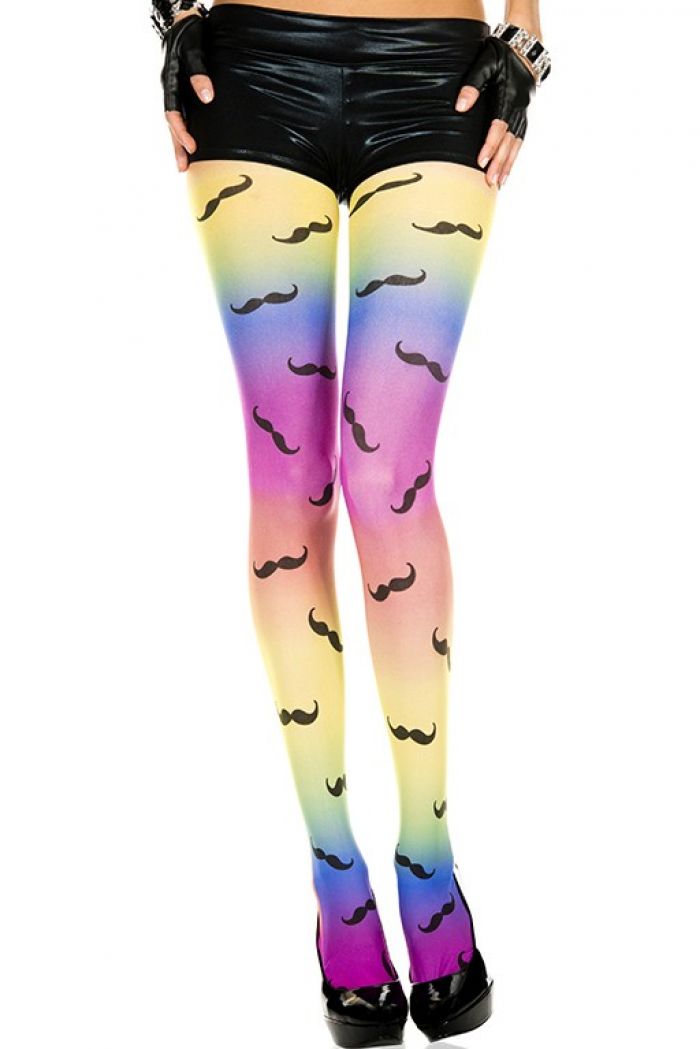 Music Legs Mustache-rainbow-tights  Pantyhose Collection 2018 | Pantyhose Library