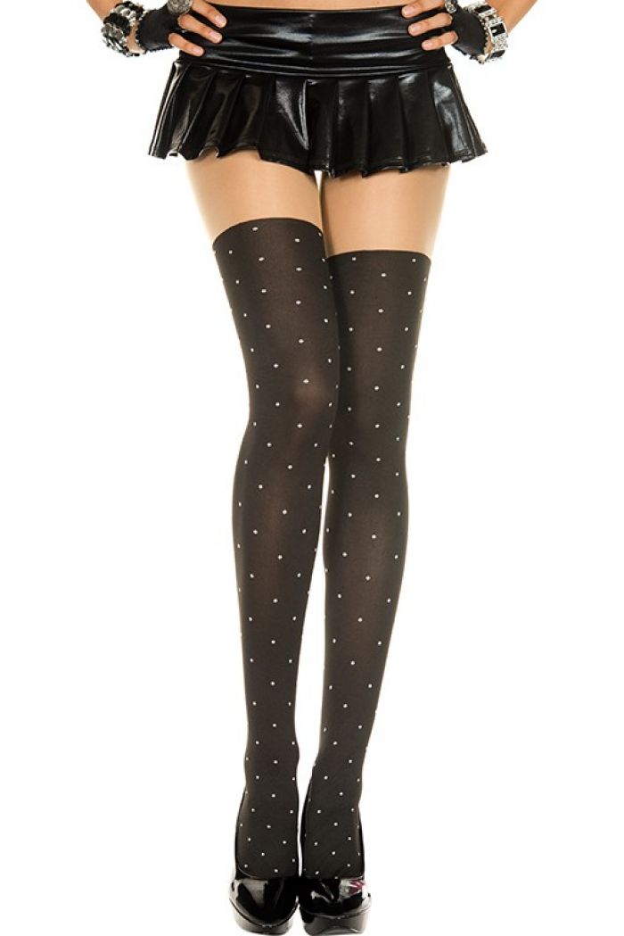 Music Legs Polka-dot-thigh-hi-look-spandex-pantyhose  Pantyhose Collection 2018 | Pantyhose Library