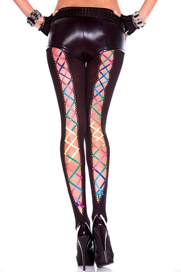 Music Legs Rainbow-ribbon-lace-up-pantyhose  Pantyhose Collection 2018 | Pantyhose Library