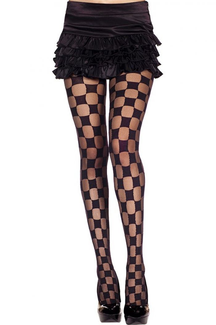 Music Legs Sheer-and-opaque-checkered-pantyhose  Pantyhose Collection 2018 | Pantyhose Library