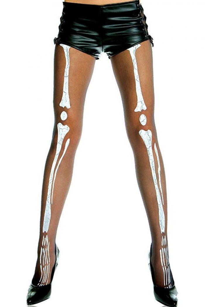 Music Legs Skeleton-print-sheer-pantyhose  Pantyhose Collection 2018 | Pantyhose Library