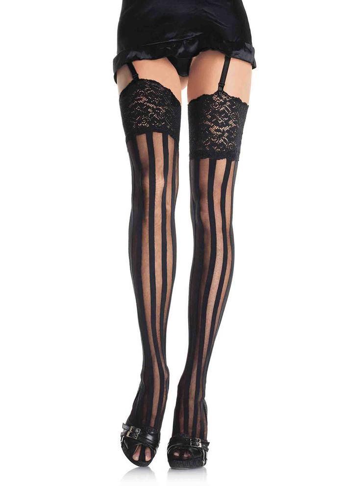 Leg Avenue Stripe-thigh-highs  Tights Catalog 2018 | Pantyhose Library