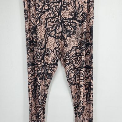 Womens Lily Tan Leggings Black Design Size 3X