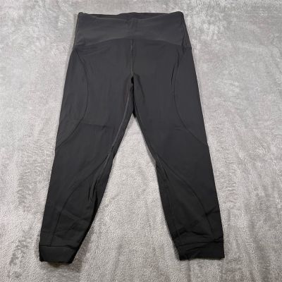 Lululemon Women's Train Free High-Rise Crop Size 12 Black Ankle Leggings Yoga