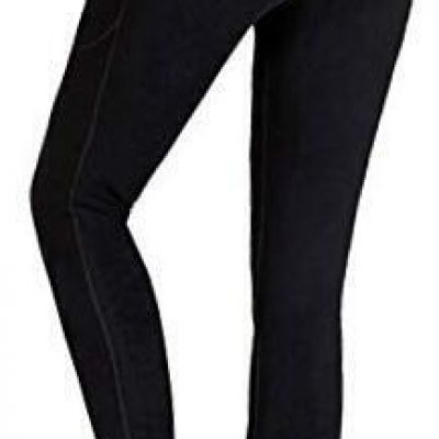 High Waist Yoga Pants with Pockets, Tummy Control, Workout Large Black I840