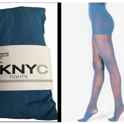 DKNY 0B571 Women Comfort Luxe Opaque Control Top DKNYC Tights  CHLT HORNETS BLUE