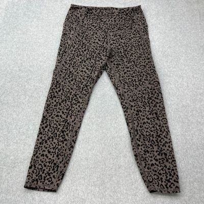 Evolution and Creation Leggings Womens Large Animal Cheetah Print Cropped Pocket