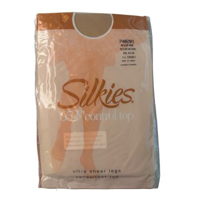 Vintage Silkies 65*F Control Top Pantyhose Sandalfoot Medium Nude 2006 NEW