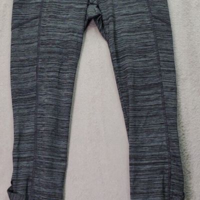 Athleta Legging Women Small Gray Space Dye Stretch Lace Up Ankle Skinny Leg Logo