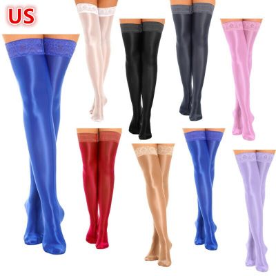 US Women Stockings Tempting Pantyhose Sheer Tights Trim Costume Gift Socks Shiny