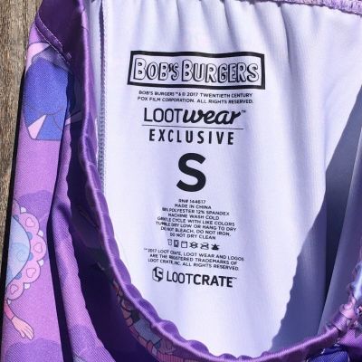 Lootcrate Lootwear Exclusive Bob's Burgers Tina Belcher Purple Leggings~S