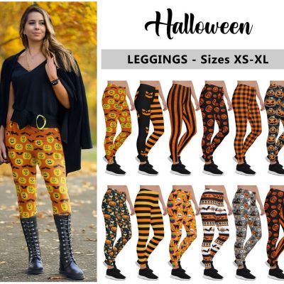 Halloween Costume Leggings #1 - Pumpkins, Bats, Goth Holiday Fashion Leggings