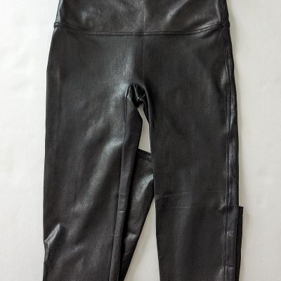 SPANX Leggings  Black Faux Leather Tight Fit Pants Size L women's