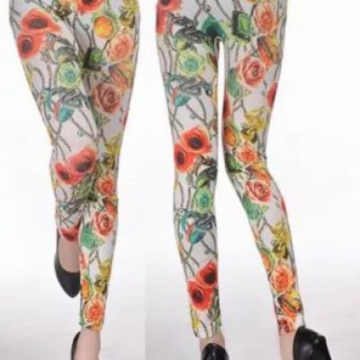 NEW Classical fashion flower floral print Sexy Leggings
