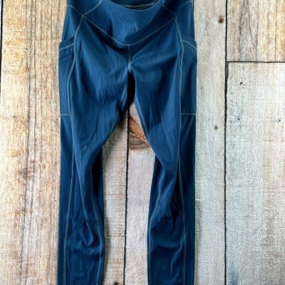 Prana Leggings Womens Medium Workout Gym Stretch Lightweight Casual Yoga Blue