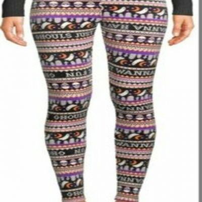 No Boundaries Ladies Large Halloween Soft Velour Leggings Stretch Juniors  NEW