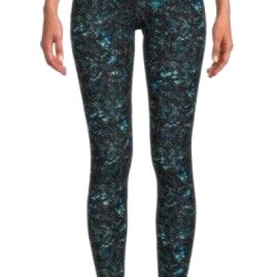 NOBO~ NEW?Junior's High Rise ANKLE Legging size XL ~Teal partial chevron